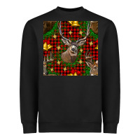 Black christmas deer and bell seamless pattern Heavyweight Sweatshirt - BundleAndBundleShop