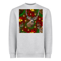 Heather Grey christmas deer and bell seamless pattern Heavyweight Sweatshirt - BundleAndBundleShop