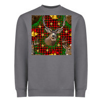 Storm christmas deer and bell seamless pattern Heavyweight Sweatshirt - BundleAndBundleShop