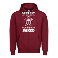 Burgundy Let's Get Baked Smoking Weed Funny Christmas Gift 1 Zipper Hoodie - lanVoArt