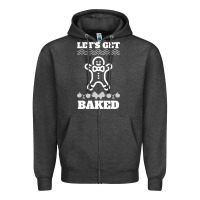 Charcoal Heather Let's Get Baked Smoking Weed Funny Christmas Gift 1 Zipper Hoodie - lanVoArt