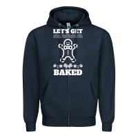 Navy Let's Get Baked Smoking Weed Funny Christmas Gift 1 Zipper Hoodie - lanVoArt