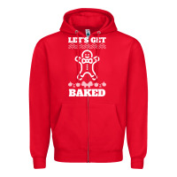 Red Let's Get Baked Smoking Weed Funny Christmas Gift 1 Zipper Hoodie - lanVoArt