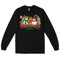 Black christmas crew polar bear reindeer and snowman Long Sleeve Tee - CowGirlArtShop