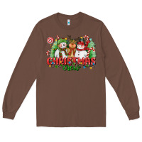 Chestnut christmas crew polar bear reindeer and snowman Long Sleeve Tee - CowGirlArtShop