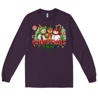 Plum christmas crew polar bear reindeer and snowman Long Sleeve Tee - CowGirlArtShop