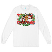 White christmas crew polar bear reindeer and snowman Long Sleeve Tee - CowGirlArtShop
