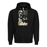 Black The Godfather Zipper Hoodie - lanVoArt