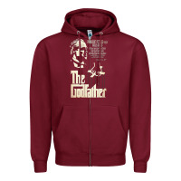 Burgundy The Godfather Zipper Hoodie - lanVoArt