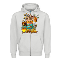Dove Grey Than Honey Zipper Hoodie - CowhideDigitalArt