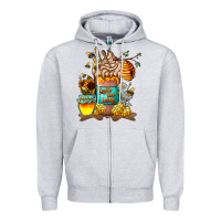 Heather Grey Than Honey Zipper Hoodie - CowhideDigitalArt