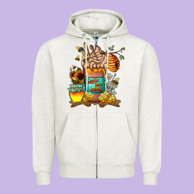 Than Honey Zipper Hoodie Designed By Cowhidedigitalart