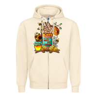 Sandshell Than Honey Zipper Hoodie - CowhideDigitalArt