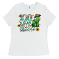White 100 days sharfer Ladies Tee - SublimationCraftShop