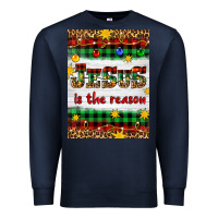 Navy Christmas Jesus Is The Reason Premium Sweatshirt - Artiststas