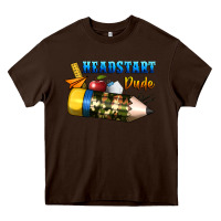 Chocolate Brown headstart dude Heavy Core Tee - BundleAndBundleShop