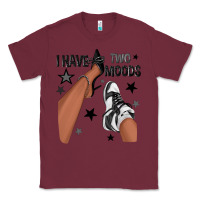 Burgundy I Have Two Moods Black Sneakers Afro Girl Classic Tee - texasbilliewilder