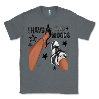 Charcoal Heather I Have Two Moods Black Sneakers Afro Girl Classic Tee - texasbilliewilder