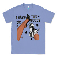 Colony Blue I Have Two Moods Black Sneakers Afro Girl Classic Tee - texasbilliewilder