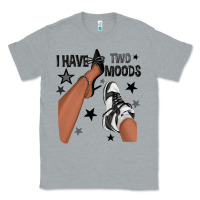 Heather Grey I Have Two Moods Black Sneakers Afro Girl Classic Tee - texasbilliewilder