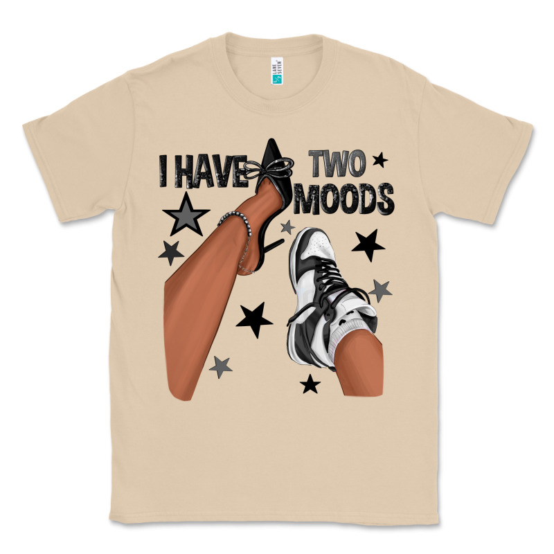 I Have Two Moods Black Sneakers Afro Girl Classic Tee by texasbilliewilder | Teevron