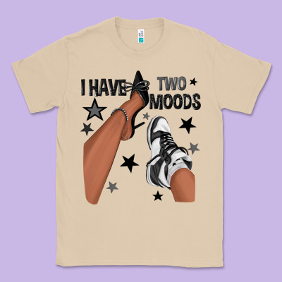 I Have Two Moods Black Sneakers Afro Girl Classic Tee Designed By Texasbilliewilder