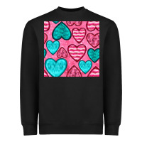 Black valentines day hearts seamless pattern Heavyweight Sweatshirt - BundleAndBundleShop