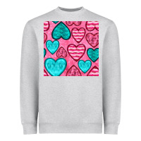 Heather Grey valentines day hearts seamless pattern Heavyweight Sweatshirt - BundleAndBundleShop