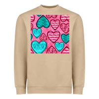Mushroom valentines day hearts seamless pattern Heavyweight Sweatshirt - BundleAndBundleShop