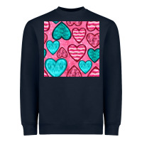 Valentines Day Hearts Seamless Pattern Heavyweight Sweatshirt | Teevron
