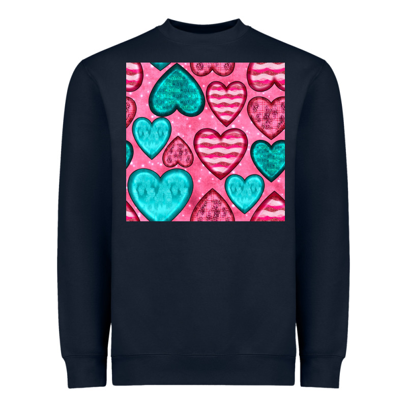 Valentines Day Hearts Seamless Pattern Heavyweight Sweatshirt by BundleAndBundleShop | Teevron