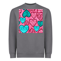 Storm valentines day hearts seamless pattern Heavyweight Sweatshirt - BundleAndBundleShop