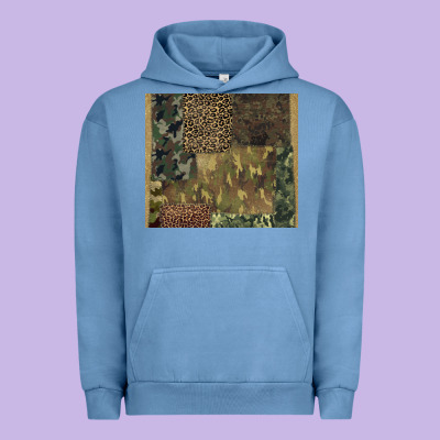 Camouflage Leopard Patches Urban Hoodie Designed By Barkaloodesign