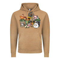 Farm Animal Coffee Cups Vintage Hoodie | Teevron