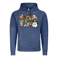 Vintage Denim Farm animal coffee cups Vintage Hoodie - HowdyJamesFarm