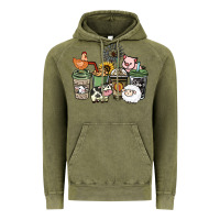 Vintage Olive Farm animal coffee cups Vintage Hoodie - HowdyJamesFarm