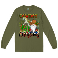 Army Green cowboy christmas gnome Long Sleeve Tee - CowGirlArtShop
