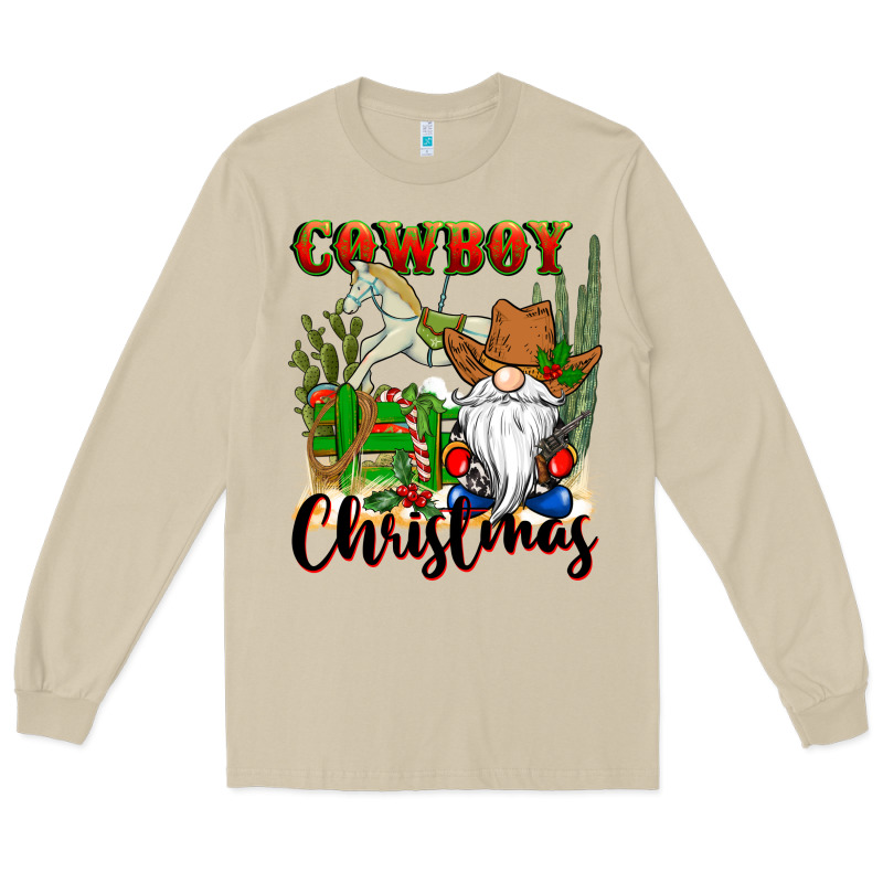 Cowboy Christmas Gnome Long Sleeve Tee by CowGirlArtShop | Teevron