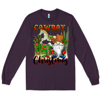 Plum cowboy christmas gnome Long Sleeve Tee - CowGirlArtShop
