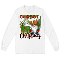 White cowboy christmas gnome Long Sleeve Tee - CowGirlArtShop