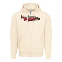 Sandshell Chinook Salmon Fish Illustrations Zipper Hoodie - LillyAllenDesigns