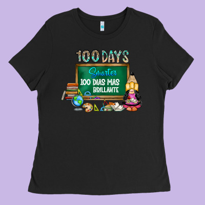 100 Days Smarter 100 Dias Mas Brillante Ladies Tee Designed By Sublimationcraftshop