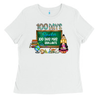 White 100 days smarter 100 dias mas brillante Ladies Tee - SublimationCraftShop
