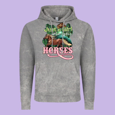 Just A Girl Who Loves Horses Vintage Hoodie Designed By Howdyjamesfarm