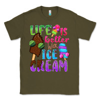 Army Green Life is better with ice cream Classic Tee - NancyCooperArtShop