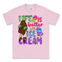 Bubblegum Pink Life is better with ice cream Classic Tee - NancyCooperArtShop