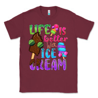 Burgundy Life is better with ice cream Classic Tee - NancyCooperArtShop