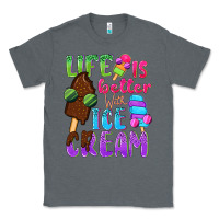 Charcoal Heather Life is better with ice cream Classic Tee - NancyCooperArtShop