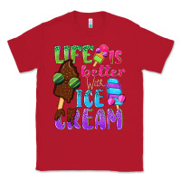 Red Life is better with ice cream Classic Tee - NancyCooperArtShop