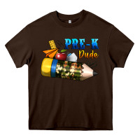 Chocolate Brown pre k dude Heavy Core Tee - BundleAndBundleShop